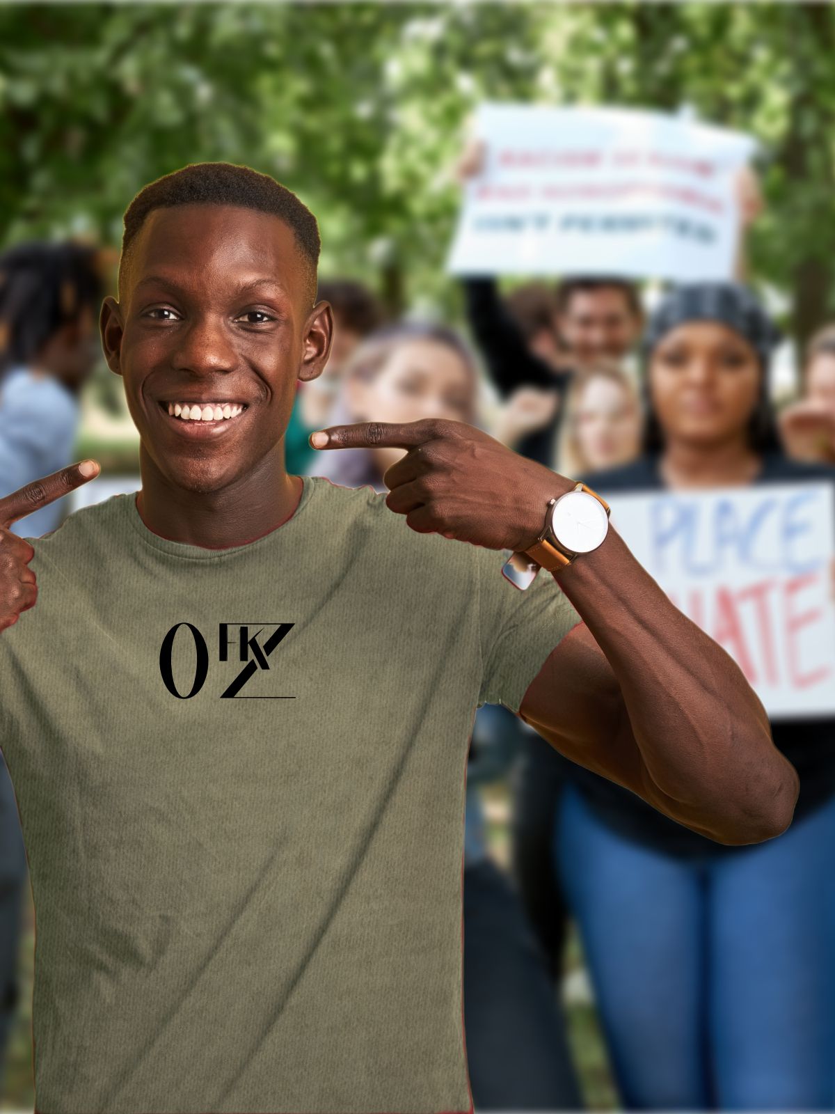 0FKZ Tee in Military Green