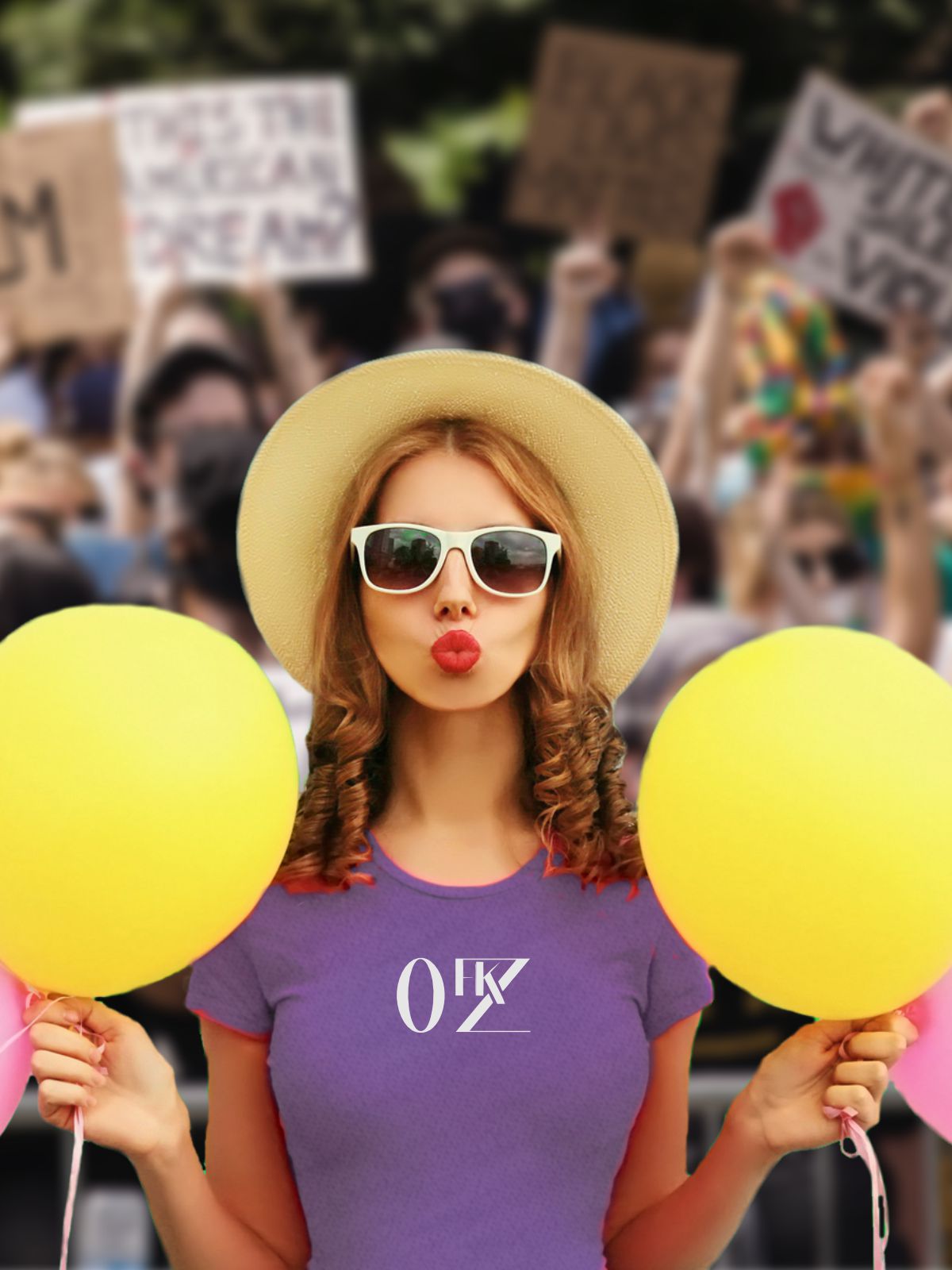 0FKZ Women's Fitted Tee in Purple