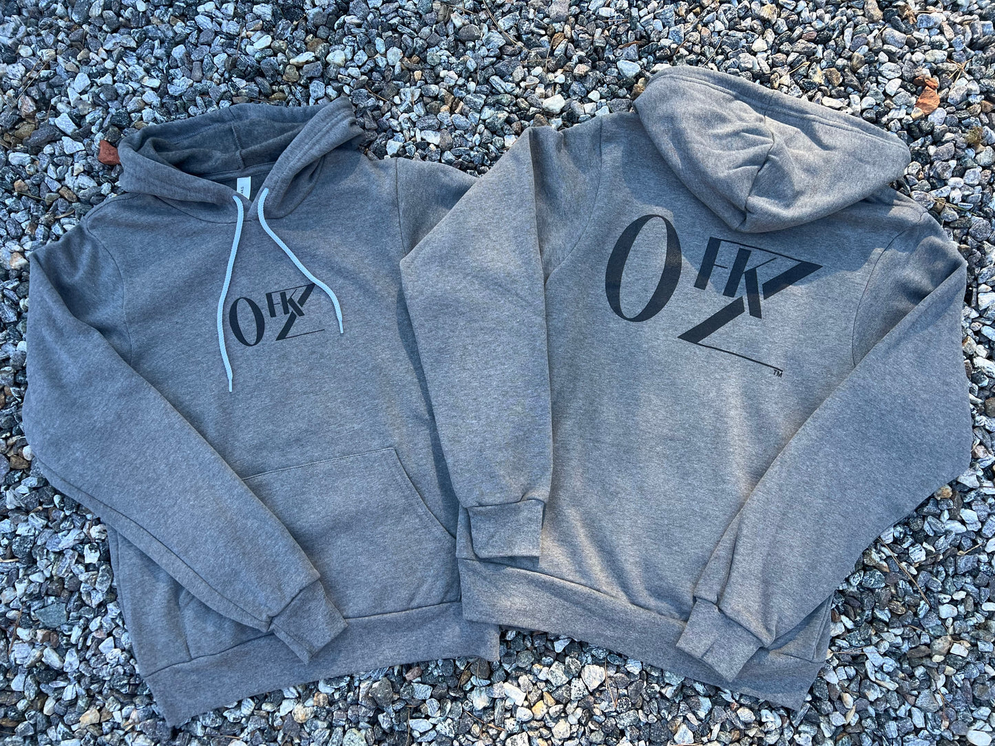 0FKZ unisex hoodie in Deep Grey Heather